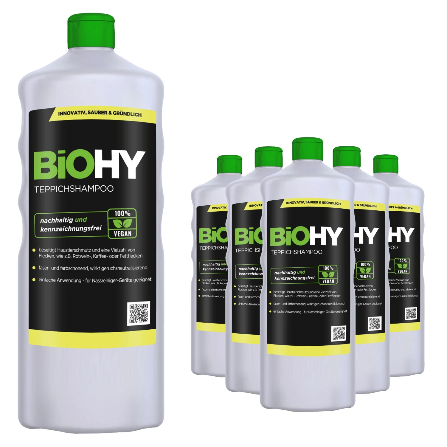 BiOHY Teppichshampoo (9x1l Flasche) | Teppichreiniger Ideal Zur Entfernung Von Hartnäckigen Flecken | SPEZIELL FÜR WASCHSAUGER ENTWICKELT 4 BiOHY Teppichshampoo (9x1l Flasche) | Teppichreiniger Ideal Zur Entfernung Von Hartnäckigen Flecken | SPEZIELL FÜR WASCHSAUGER ENTWICKELT – Bild 2