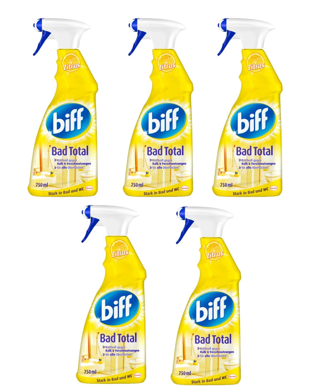 Biff Bad Total Zitrus Badreiniger Reiniger 5x750ml Sprühflasche Reinigungsmittel 3 Biff Bad Total Zitrus Badreiniger Reiniger 5x750ml Sprühflasche Reinigungsmittel
