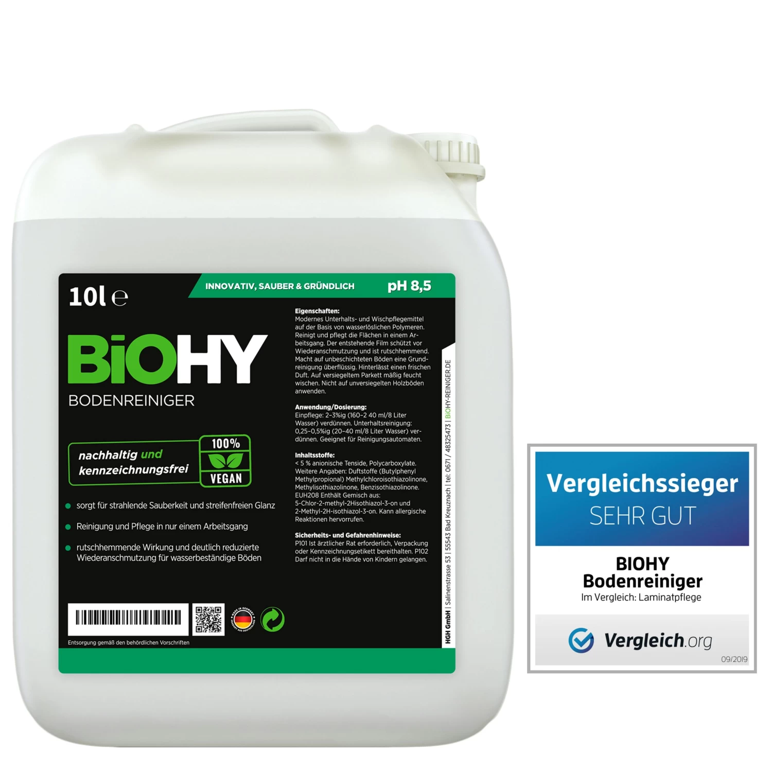 BiOHY Bodenreiniger (50x10l Kanister) | Konzentrat Für Alle Reinigungsgeräte Und Alle Hartböden | Angenehmer Geruch Und Streifenfreie Reinigung 5 BiOHY Bodenreiniger (50x10l Kanister) | Konzentrat Für Alle Reinigungsgeräte Und Alle Hartböden | Angenehmer Geruch Und Streifenfreie Reinigung – Bild 3