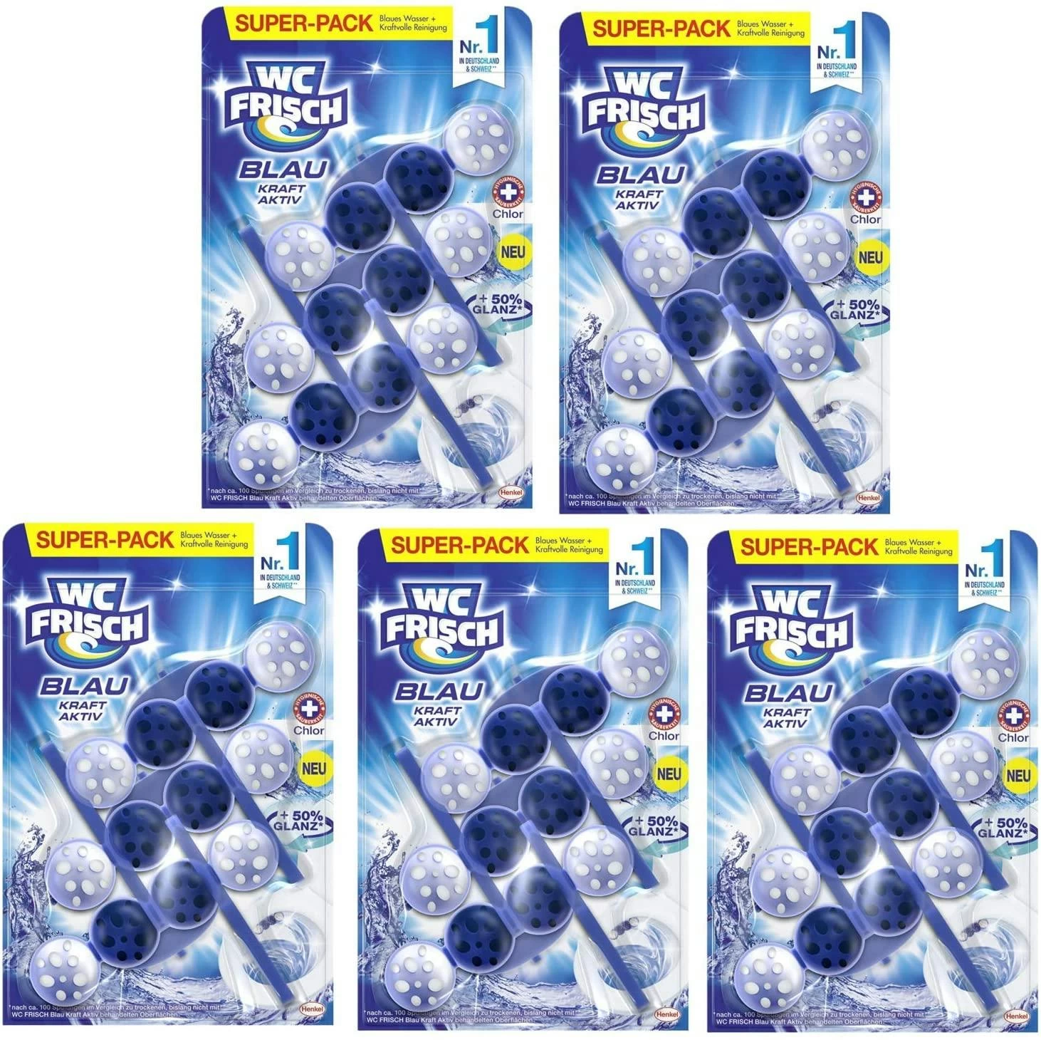 WC FRISCH Kraft Aktiv Blauspüler Chlor 50g WC Reiniger Toilettenreiniger 5 WC FRISCH Kraft Aktiv Blauspüler Chlor 50g WC Reiniger Toilettenreiniger – Bild 3