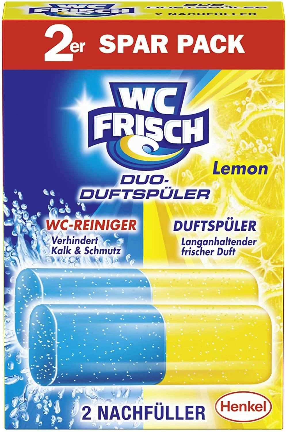 WC FRISCH Duo Lemon 2er Pack WC-Reiniger WC-Duftstein 2x 2 Stück Nachfüllpack 4 WC FRISCH Duo Lemon 2er Pack WC-Reiniger WC-Duftstein 2x 2 Stück Nachfüllpack – Bild 2