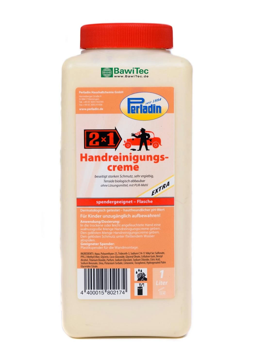 Perladin 2x1 HandreinigungsCreme 1L Handreinigung Mit Dosierpumpe Handseife 1 Liter Werkstatt Handwerk 4 Perladin 2x1 HandreinigungsCreme 1L Handreinigung Mit Dosierpumpe Handseife 1 Liter Werkstatt Handwerk – Bild 2