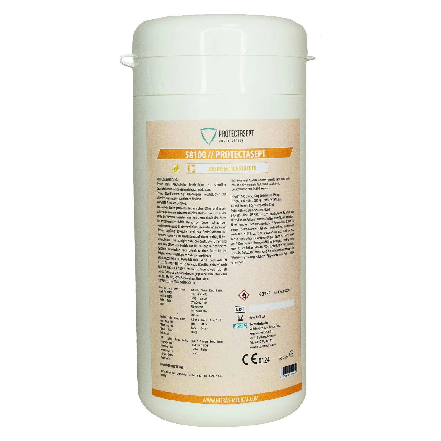 Nitras Desinfektionstücher Nachfüllbeutel 58112 Gebrauchsfertig VAH Gelistet 100 Stück 100 Stück 4 Nitras Desinfektionstücher Nachfüllbeutel 58112 Gebrauchsfertig VAH Gelistet 100 Stück 100 Stück – Bild 2