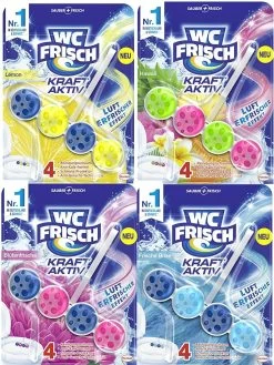 WC FRISCH Kraft Aktiv 4er Pack Blauspüler Chlor WC-Reiniger 4x1 Stück Farbspüler -Reinigungsmittel Laden 57a5aa99 614d 4e11 804f d70bbbf58ff9 2