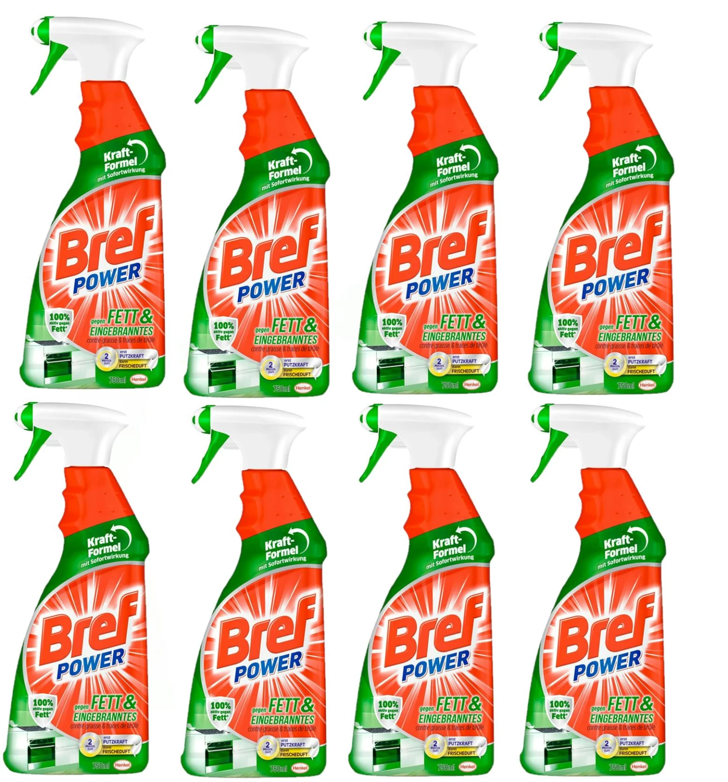 Bref Power Fett Eingebranntes Fettlöser Küchen Reiniger 4x750 Ml Sprühflasche 4 Bref Power Fett Eingebranntes Fettlöser Küchen Reiniger 4x750 Ml Sprühflasche – Bild 2