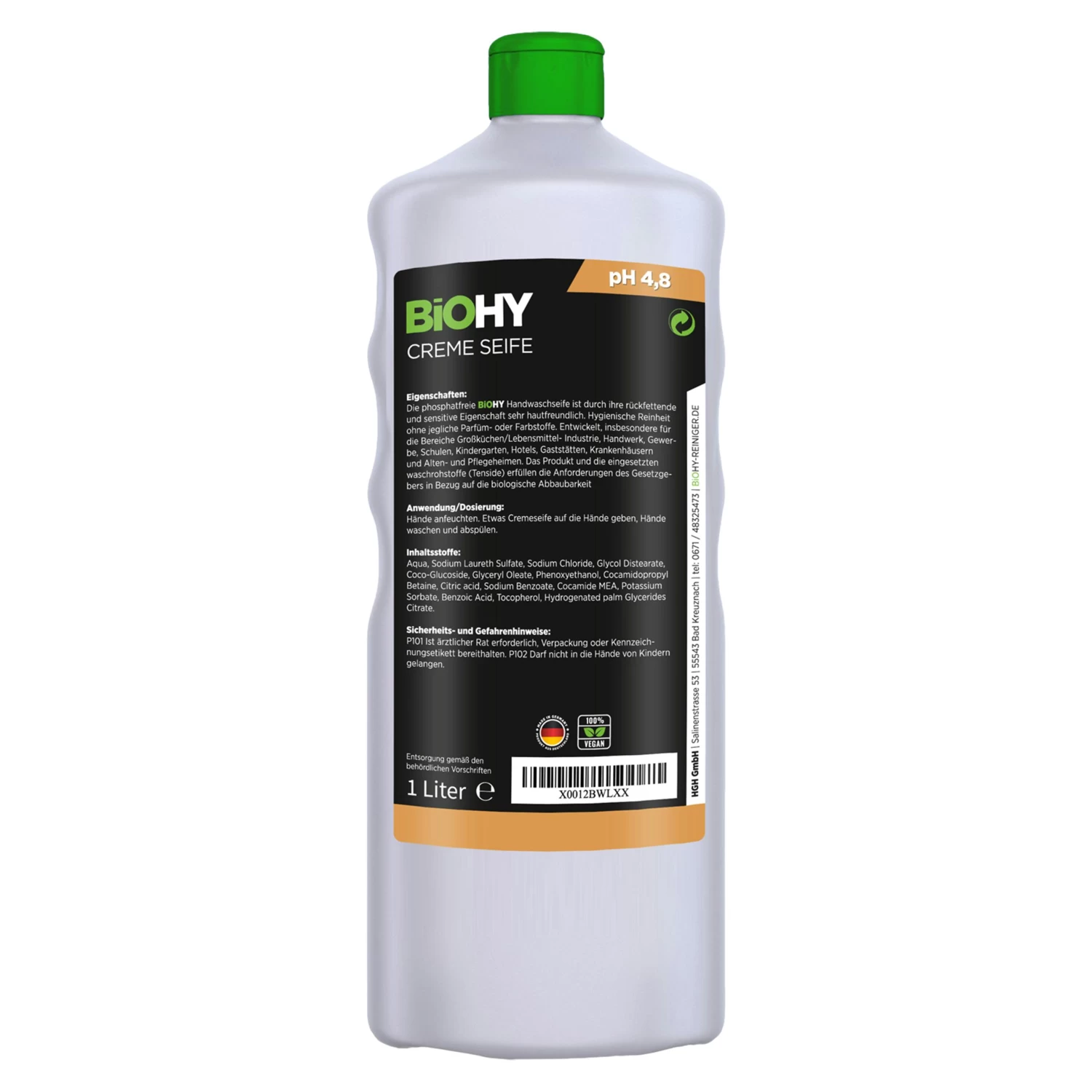 BiOHY Creme Seife (6x1l Flasche) | Hautschonende, Rückfettende Und Geruchsneutrale Handseife PHOSPHATFREI | Ohne Parfüm Und Farbstoffe 5 BiOHY Creme Seife (6x1l Flasche) | Hautschonende, Rückfettende Und Geruchsneutrale Handseife PHOSPHATFREI | Ohne Parfüm Und Farbstoffe – Bild 3