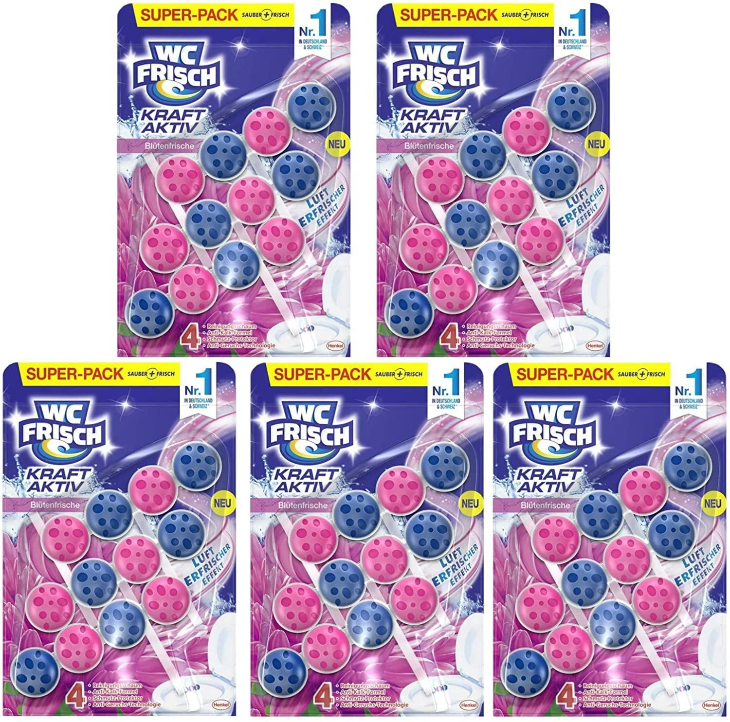 WC FRISCH Kraft Aktiv Blauspüler Blütenfrische 10x50g WC-Reiniger Reinigung 7 WC FRISCH Kraft Aktiv Blauspüler Blütenfrische 10x50g WC-Reiniger Reinigung – Bild 5