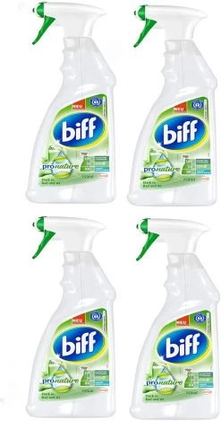 Biff Pro Nature Badreiniger Bad Badezimmer Sprühflasche 4x750 Ml Reniger Pack