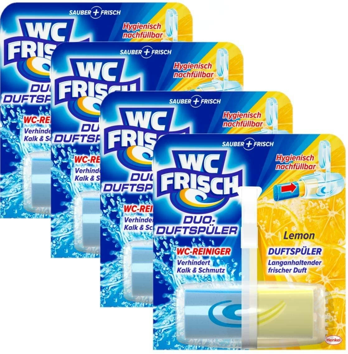 WC FRISCH Duftspüler Lemon 5er Pack WC-Reiniger WC-Duftstein 5x2Stück Nachfüller 6 WC FRISCH Duftspüler Lemon 5er Pack WC-Reiniger WC-Duftstein 5x2Stück Nachfüller – Bild 4