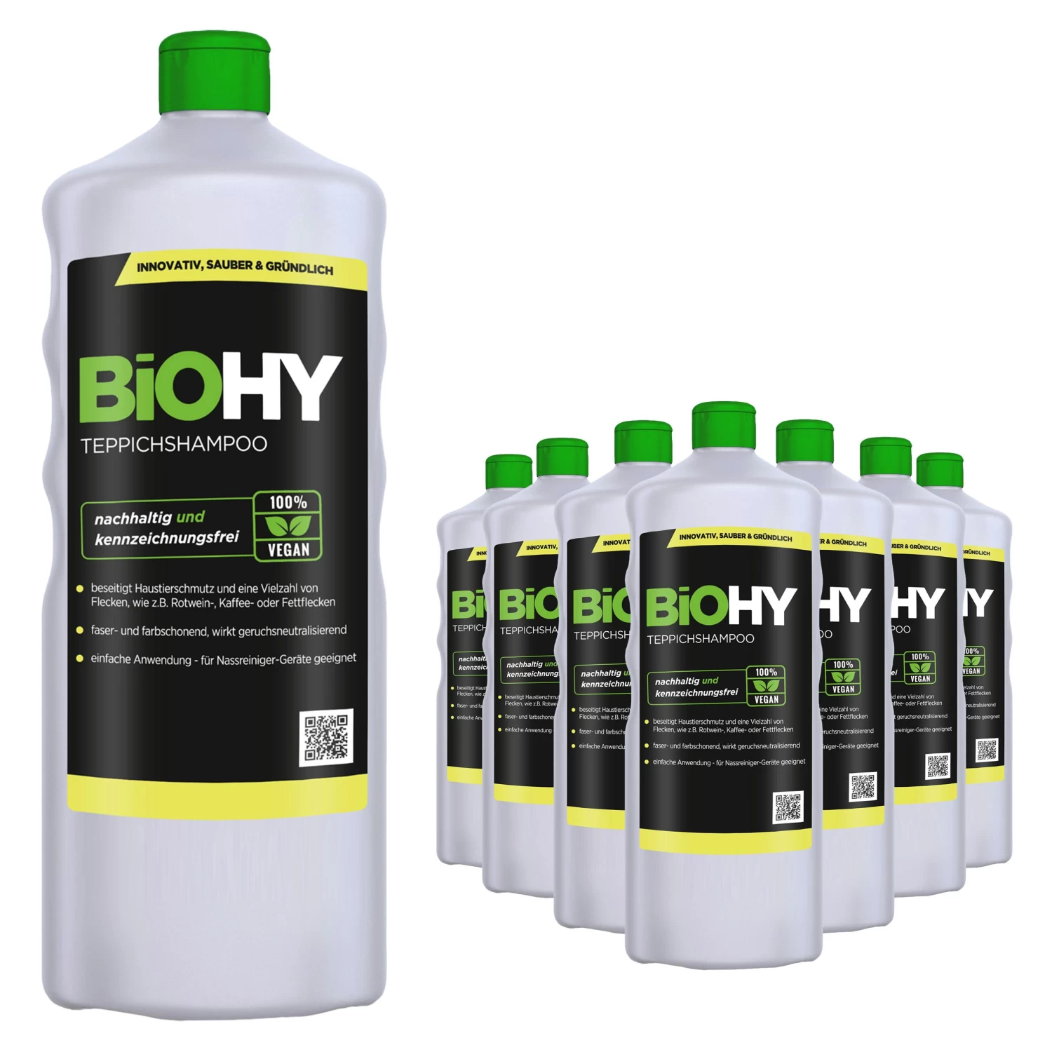 BiOHY Teppichshampoo (9x1l Flasche) | Teppichreiniger Ideal Zur Entfernung Von Hartnäckigen Flecken | SPEZIELL FÜR WASCHSAUGER ENTWICKELT 3 BiOHY Teppichshampoo (9x1l Flasche) | Teppichreiniger Ideal Zur Entfernung Von Hartnäckigen Flecken | SPEZIELL FÜR WASCHSAUGER ENTWICKELT