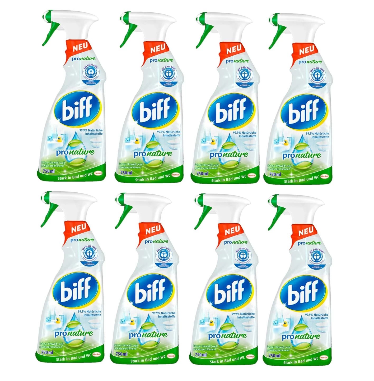 Biff Pro Nature Badreiniger Bad Badezimmer Sprühflasche 4x750 Ml Reniger Pack 6 Biff Pro Nature Badreiniger Bad Badezimmer Sprühflasche 4x750 Ml Reniger Pack – Bild 4