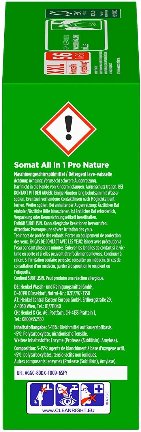 Somat All In 1 Pro Nature Spülmaschinen Tabs 56 Tabs Spülmittel Spülen Reinigung 8 Somat All In 1 Pro Nature Spülmaschinen Tabs 56 Tabs Spülmittel Spülen Reinigung – Bild 6