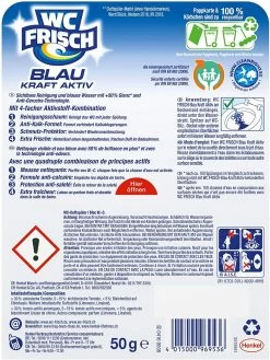 WC FRISCH Kraft Aktiv Blauspüler Chlor 10x50g WC Reiniger Toilettenreiniger -Reinigungsmittel Laden a89ffde3 c54d 4dfb 914d d5a275f126b6