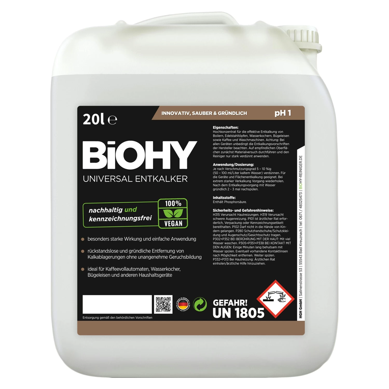 BiOHY Universal Entkalker (480x1l Flasche) | Konzentrat Für 20 Entkalkungsvorgänge Pro Flasche | Kompatibel Mit Allen Kaffeevollautomaten 8 BiOHY Universal Entkalker (480x1l Flasche) | Konzentrat Für 20 Entkalkungsvorgänge Pro Flasche | Kompatibel Mit Allen Kaffeevollautomaten – Bild 6