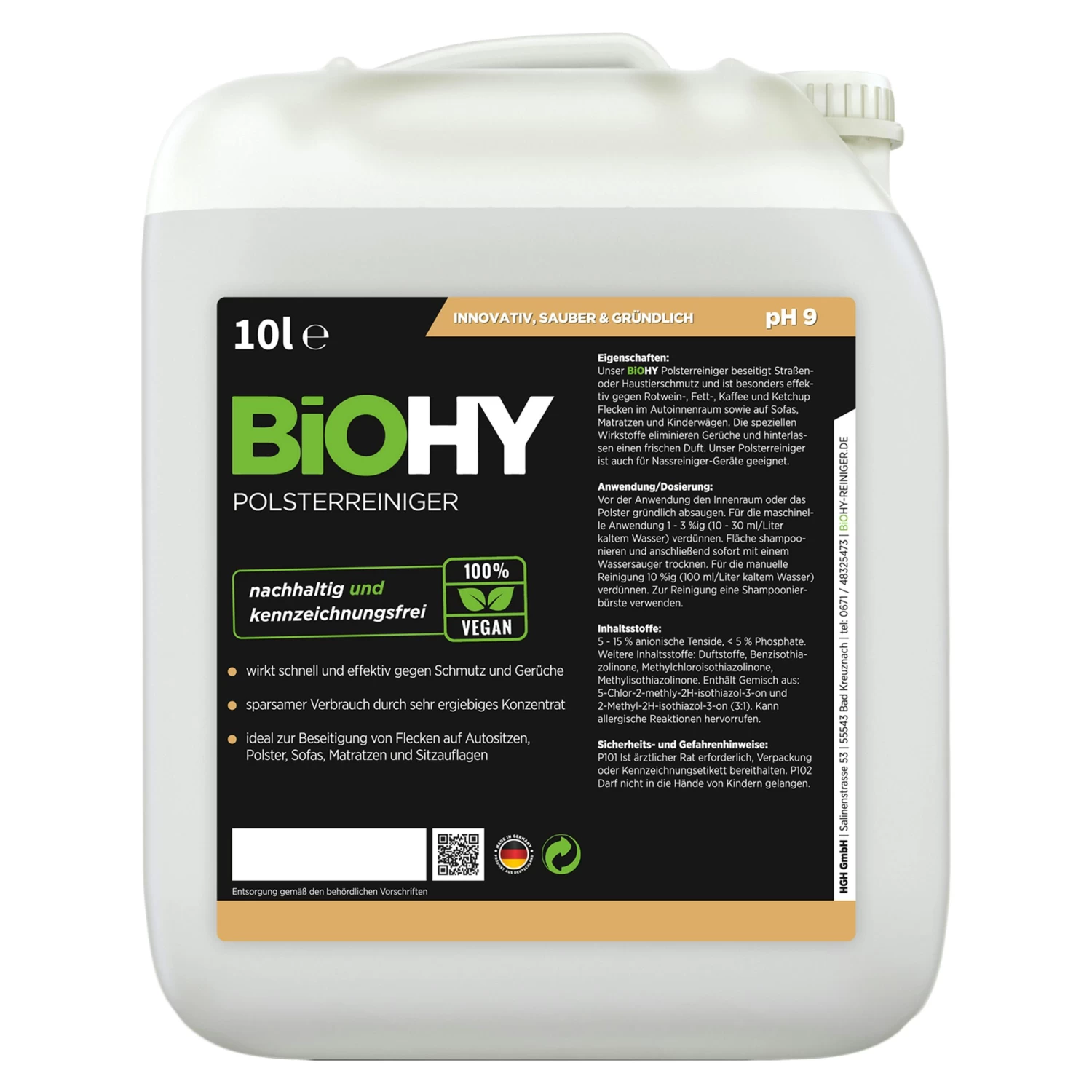 BiOHY Spezial Polsterreiniger (2x1l Flasche) | Ideal Für Autositze, Sofas, Matratzen Etc. | Ebenfalls Für Waschsauger Geeignet 5 BiOHY Spezial Polsterreiniger (2x1l Flasche) | Ideal Für Autositze, Sofas, Matratzen Etc. | Ebenfalls Für Waschsauger Geeignet – Bild 3