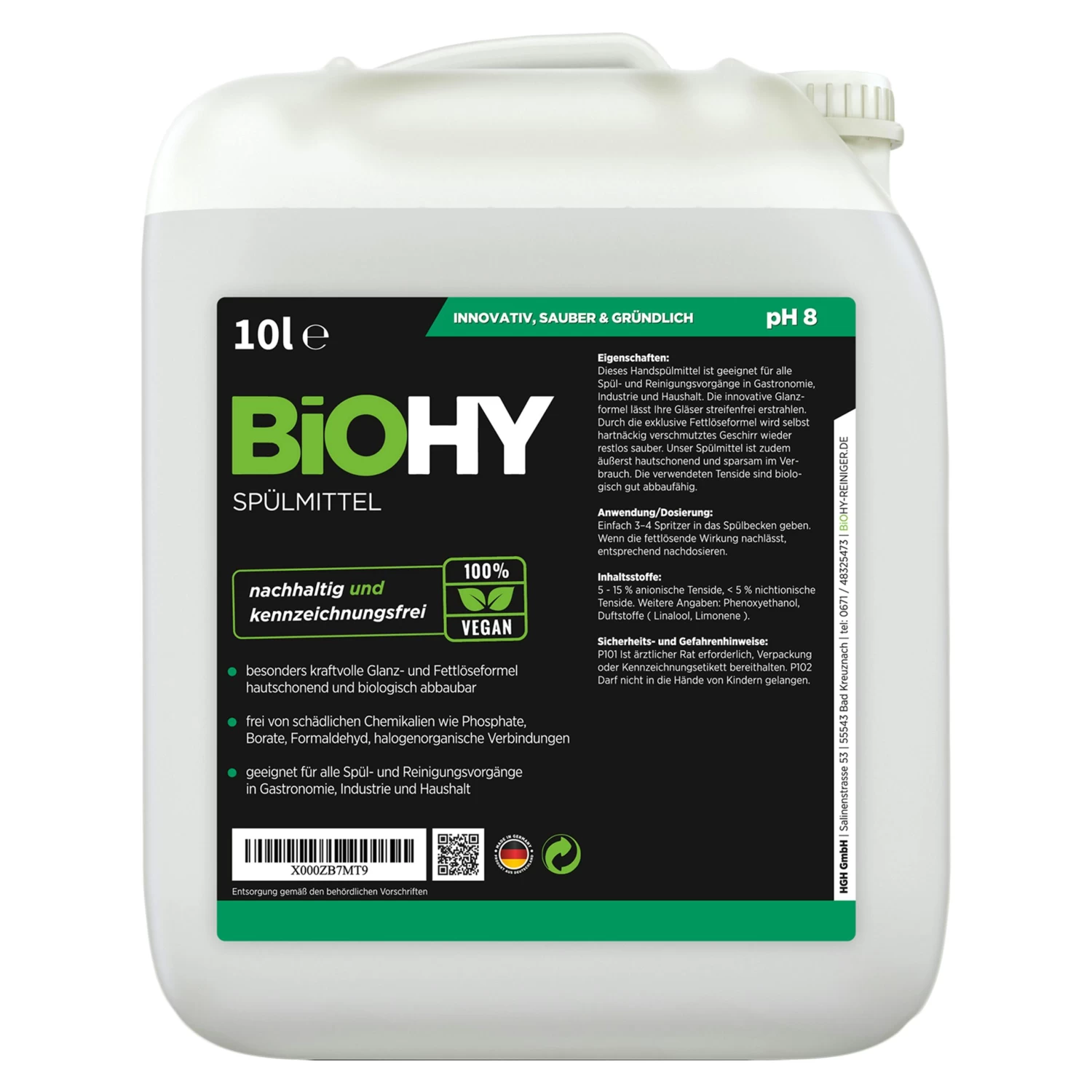 BiOHY Spülmittel (3x1l Flasche) | Frei Von Schädlichen Chemikalien & Biologisch Abbaubar | Glanz- & Fettlöseformel 9 BiOHY Spülmittel (3x1l Flasche) | Frei Von Schädlichen Chemikalien & Biologisch Abbaubar | Glanz- & Fettlöseformel – Bild 7