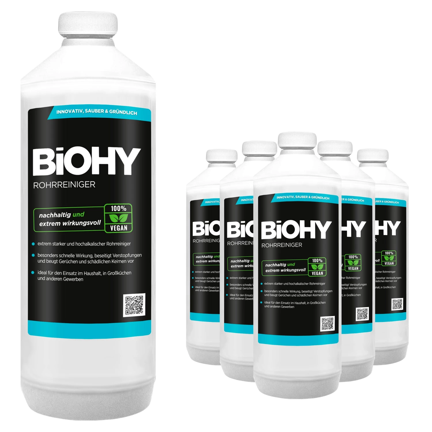 BiOHY Rohrreiniger (12x1l Flasche) | EXTRA STARK | Flüssiger, Hochkonzentrierter Abflussreiniger | Geruchsneutral | Für Alle Verstopfungen 7 BiOHY Rohrreiniger (12x1l Flasche) | EXTRA STARK | Flüssiger, Hochkonzentrierter Abflussreiniger | Geruchsneutral | Für Alle Verstopfungen – Bild 5