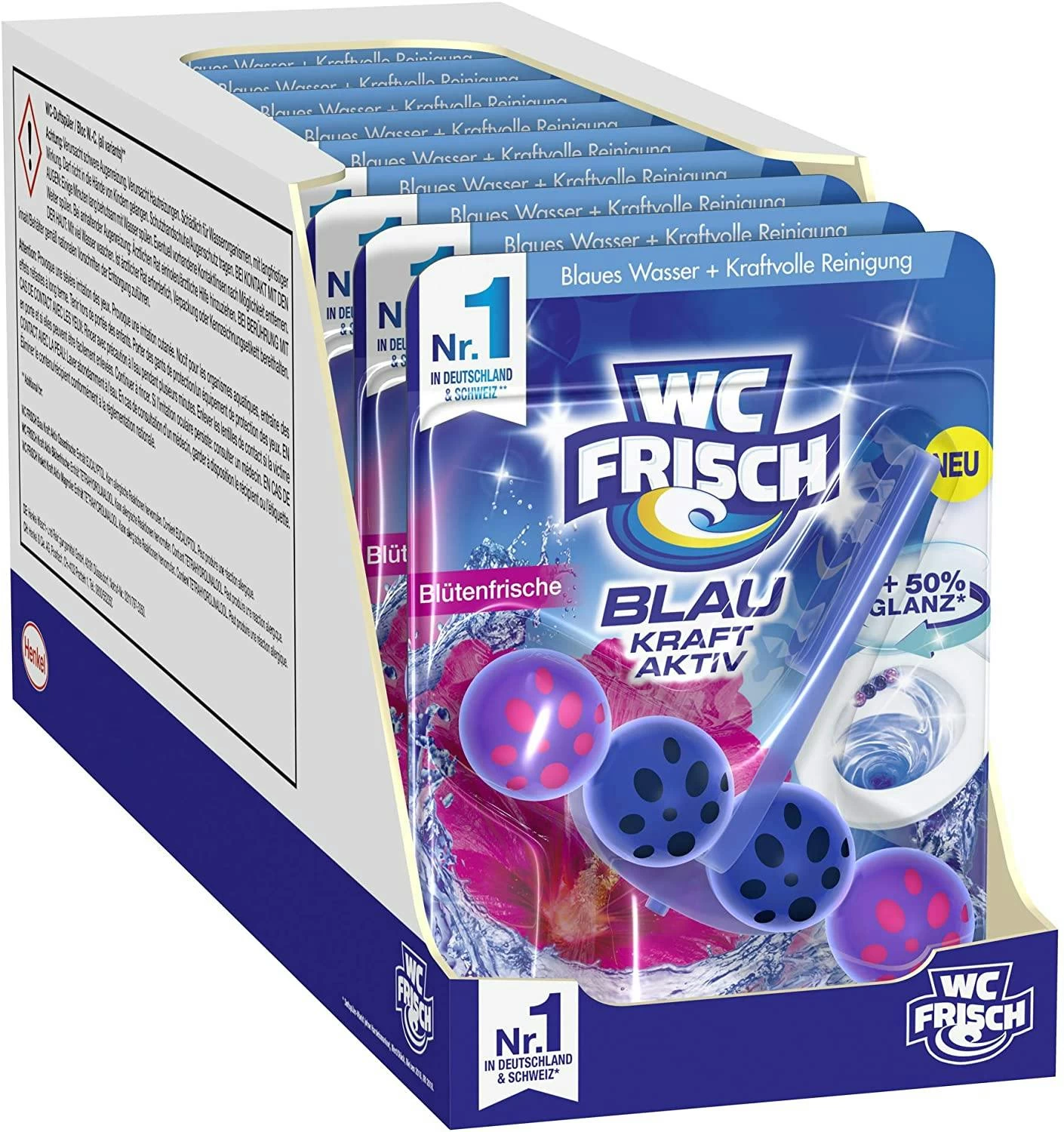 WC FRISCH Kraft Aktiv Blauspüler Blütenfrische 10x50g WC-Reiniger Reinigung 3 WC FRISCH Kraft Aktiv Blauspüler Blütenfrische 10x50g WC-Reiniger Reinigung