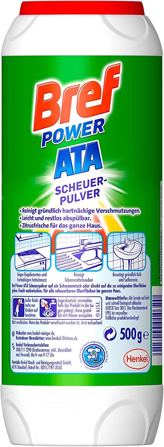 Bref Power ATA Scheuerpulver 15er Pack Gegen Hartnäckige Verschmutzungen 15x500g 8 Bref Power ATA Scheuerpulver 15er Pack Gegen Hartnäckige Verschmutzungen 15x500g – Bild 6