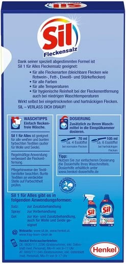 Sil 1 Für Alles Fleckensalz Fleckenentferner 500 G Reiniger Reinigungsmittel -Reinigungsmittel Laden ecefbf7a 6c20 448f 9541 b58f3b79933d