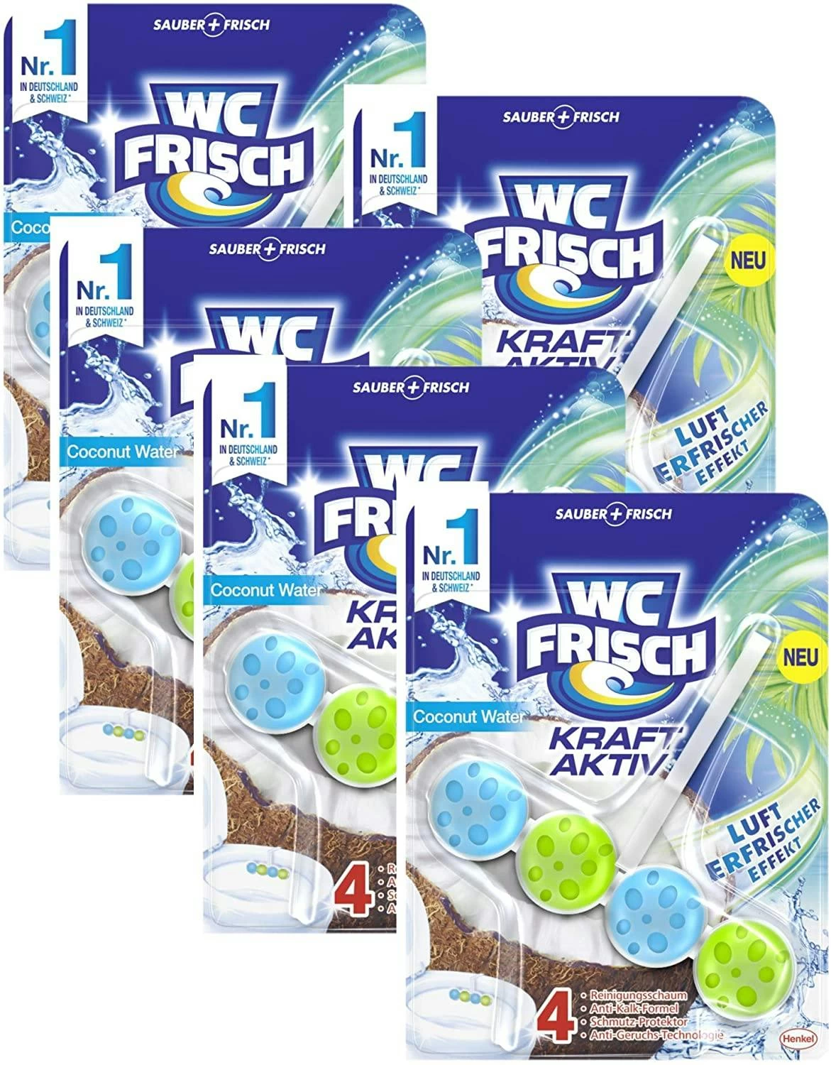 WC-Frisch Kraft Aktiv Duftspüler Coconut Water 50g WC Reiniger Reinigung 5 WC-Frisch Kraft Aktiv Duftspüler Coconut Water 50g WC Reiniger Reinigung – Bild 3