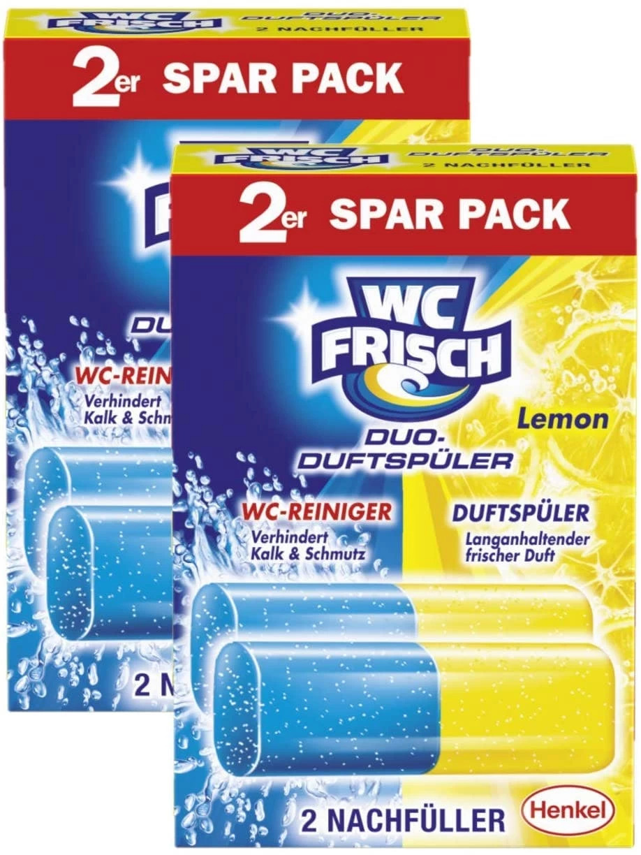 WC FRISCH Duo Lemon 2er Pack WC-Reiniger WC-Duftstein 2x 2 Stück Nachfüllpack 3 WC FRISCH Duo Lemon 2er Pack WC-Reiniger WC-Duftstein 2x 2 Stück Nachfüllpack
